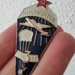 GRANDE BROCHE INSIGNE PARACHUTISTE INSTRUCTEUR 3 CLASSE URSS CCCP