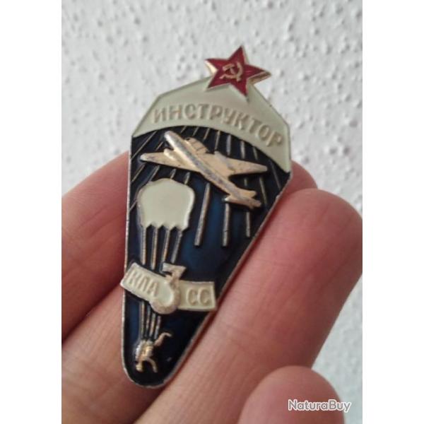 GRANDE BROCHE INSIGNE PARACHUTISTE INSTRUCTEUR 3 CLASSE URSS CCCP