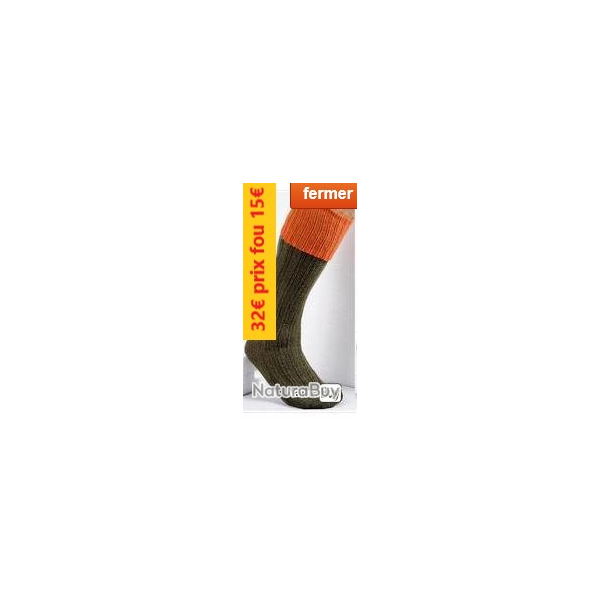 Chaussettes CLUB INTERCHASSE  NATURN Kaki/Rouille P 38/40