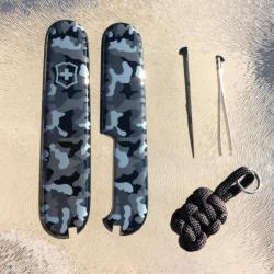 Neuf Côtes / Plaquettes Camouflage Navy - Original Swiss Victorinox 91mm + Accessoires multiples