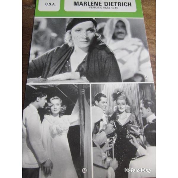 fiche cinema  marlene dietrich  1923