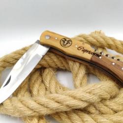 Capricorne couteau manche en bois d'olivier avec tire bouchon idée cadeau