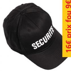 Casquette SECURITE noire toutes tailles attache par scratch      18022