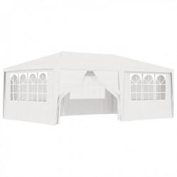Tente de réception et parois latérales 4x6 m Blanc 90 g/m² 48527