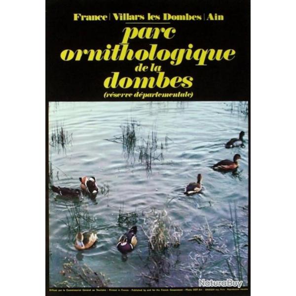 Belle affiche du PARC ORNITHOLOGIQUE DE LA DOMBES - AIN - 1960