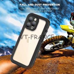 RedPepper Coque Etanche Anti Choc pour iPhone, Couleur: Noir, Smartphone: iPhone 13 Pro