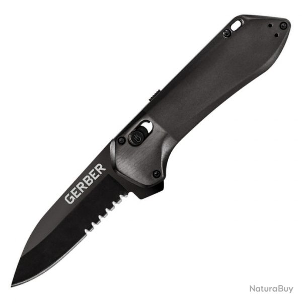Couteau pliant Highbrow Pivot Lock A/O Black Gerber - Noir
