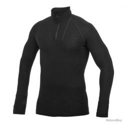 T shirt baselayer Zip Turtleneck Lite Woolpower Noir