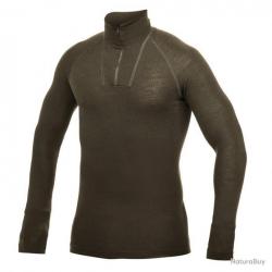 T shirt baselayer Zip Turtleneck Lite Woolpower Vert olive