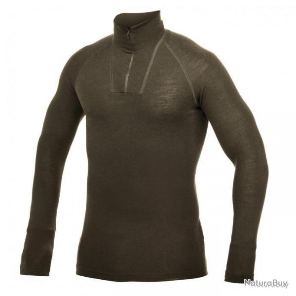 BLACK FRIDAY T shirt thermorgulateur Woolpower Zip Turtleneck Lite Vert olive