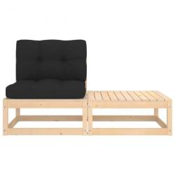 Salon de jardin 2 pcs avec coussins Bois de pin massif 807295