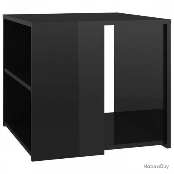 Table d'appoint Noir brillant 50x50x45 cm Agglomr 806389