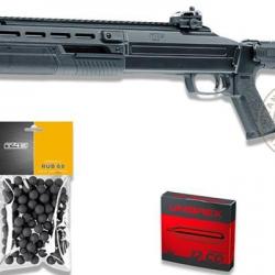 Pack fusil à pompe Umarex T4E HDX 68 à CO2 et balles de caoutchouc - Cal.68 (16 Joules max)