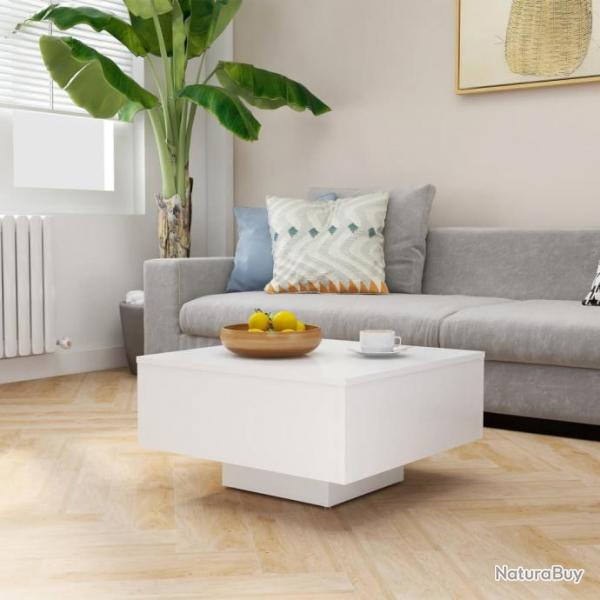 Table basse Blanc 60x60x31,5 cm Agglomr 806885