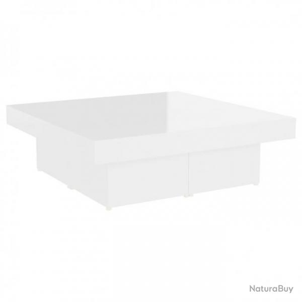 Table basse Blanc brillant 90x90x28 cm Agglomr 806918