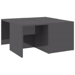 Tables basses 4 pcs Gris brillant 33x33x33 cm Aggloméré 806821