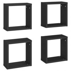 Étagères cube murales 4 pcs Noir 30x15x30 cm 807002