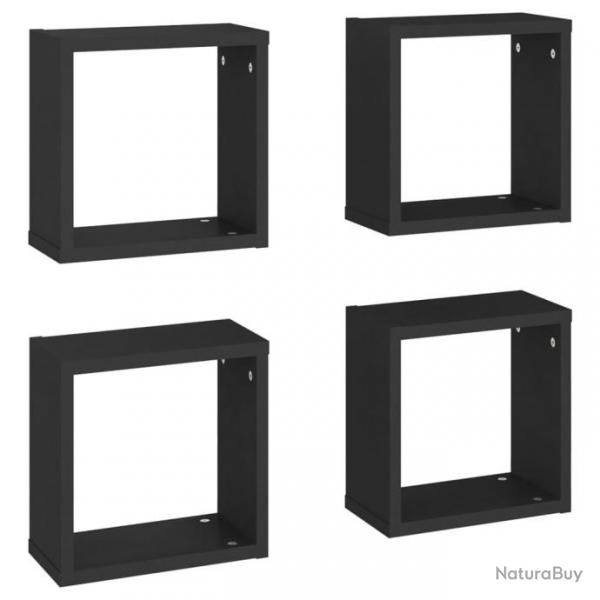 tagres cube murales 4 pcs Noir 30x15x30 cm 807002