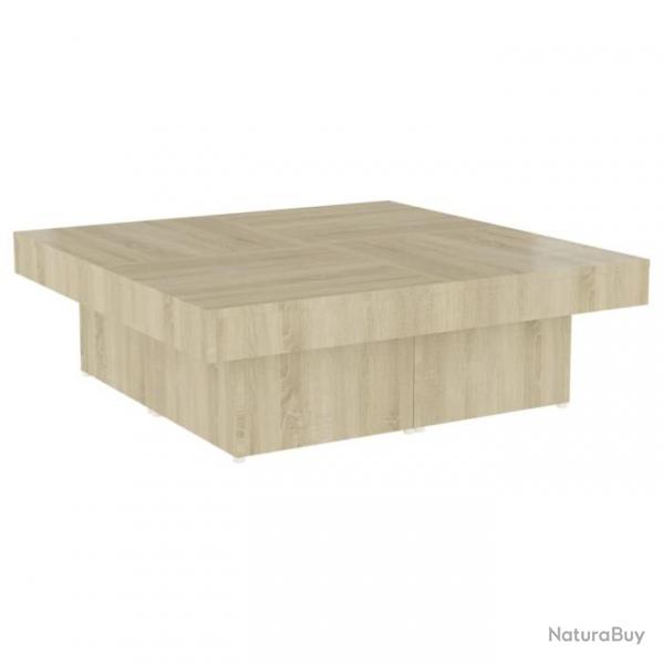 Table basse Chne sonoma 90x90x28 cm Agglomr 806915