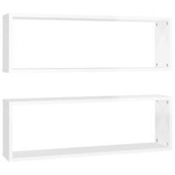 Étagère cube murale 2 pcs Blanc brillant 80x15x26,5cm Aggloméré 807124