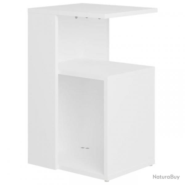 Table d'appoint Blanc 36x30x56 cm Agglomr 802993