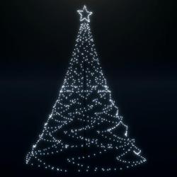Arbre de Noël avec poteau en métal 500 LED blanches froides 3 m 328626