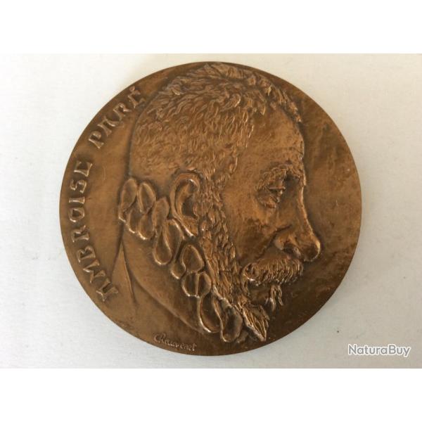 1 grande mdaille bronze - Ambroise PARE - centenaire du lyce de Laval - 1878