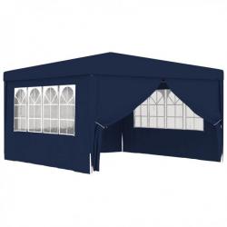 Tente de réception avec parois latérales 4x4 m Bleu 90 g/m² 48526