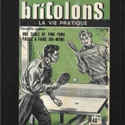 bricolons 104 avril 1956 batiment de 2,50 x 5 m , banc de jardin, table ping pong, clapier au sec