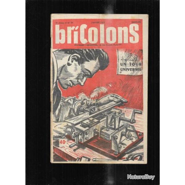 bricolons 77 janvier 1954 , tour universel, coffre  linge, porte bretzels, pse lettre, bibliothqu