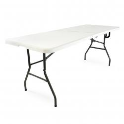 Table de camping pliante portable pliable légère extérieur bbq 180 cm blanc 16_0000540
