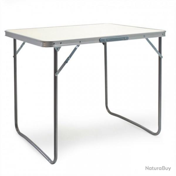 Table de camping pliante aluminium jardin balcon randonne rabattable 80 cm blanc 16_0000541