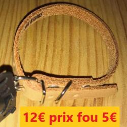 COLLIER CLASSIQUE CUIR MARRON 31 CM PETITS CHIENS      21458