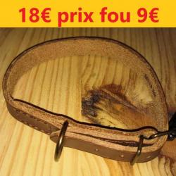 COLLIER CUIR MARRON 40cms X 1.6         21439