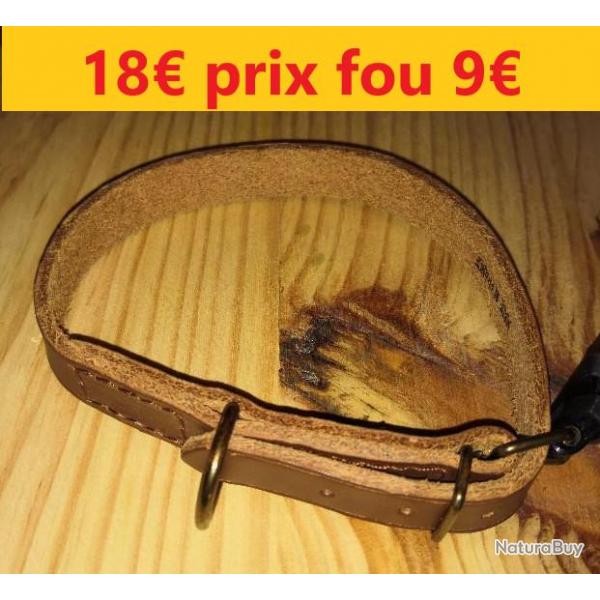 COLLIER CUIR MARRON 40cms X 1.6         21439