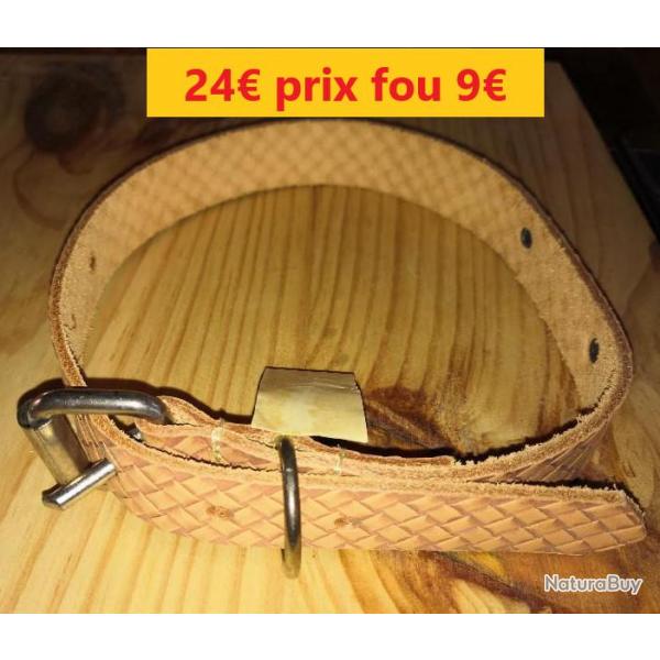 COLLIER CUIR MARRON  clair 60cms X 2.5  COSTAUD        8101025