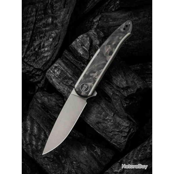 Couteau We Knife Smooth Sentinel FCarbone Lame Acier CPM-20CV Manche Titane IKBS Framelock WE200431