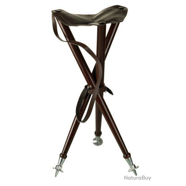Sige trpied battue assise cuir 65cm pieds mtal