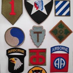 Lot 10 Patches US 1st 2nd 3rd 4th 29th 36th 90th infantry div. 82nd 101st Airborne WW2 REPRODUCTIONS
