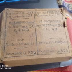 Vend boites origine WW2 de cartouches 7.65 X 53 Mauser Cat C