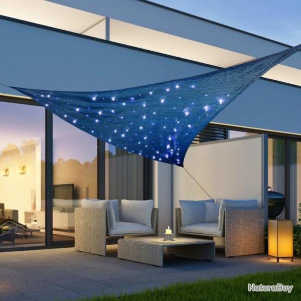 Voile de soleil avec 100 lumire LED Bleu 3,6x3,6x3,6 m 435327