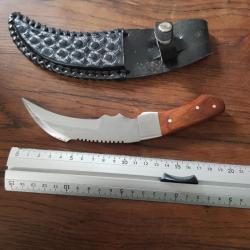 Couteau poignard  lame courbe 21cm environ
