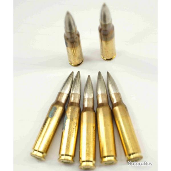 Vrac de 100 munition 308 win nato de surplus armee allemande FMJ 9.42g 139 grs  en stock