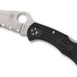 C11FPSBKRD-Couteau de poche Spyderco Delica 4 Thin red line noir