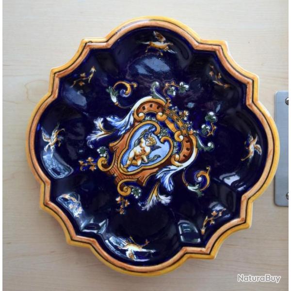 Assiette  23 cm  faence GIEN dcor Renaissance