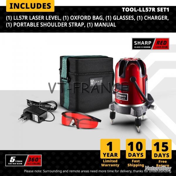 Niveau Laser Rotatif 360 Auto Nivelant 6 Points, Modele: LL57R SET1