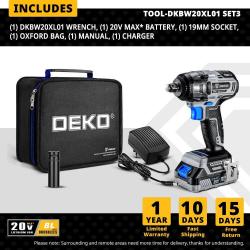 Cle a Choc Sans Fil 20V 350Nm 13mm, Modele: DKBW20XL01 SET3