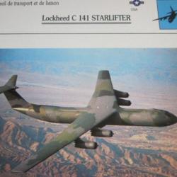 FICHE  AVIATION  TYPE TRANSPORT ET DE LIAISON  /  LOCKHEED C 141 STARLIFTER  USA