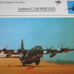 FICHE  AVIATION  TYPE TRANSPORT ET DE LIAISON  /  LOCKHEED  C 130 HERCULES   USA