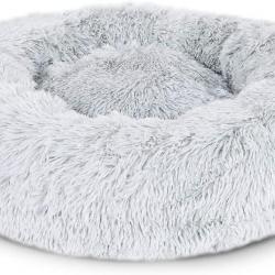 Coussin lit gris clair pour chiens - 80 cm diamètre - Livraison gratuite et rapide